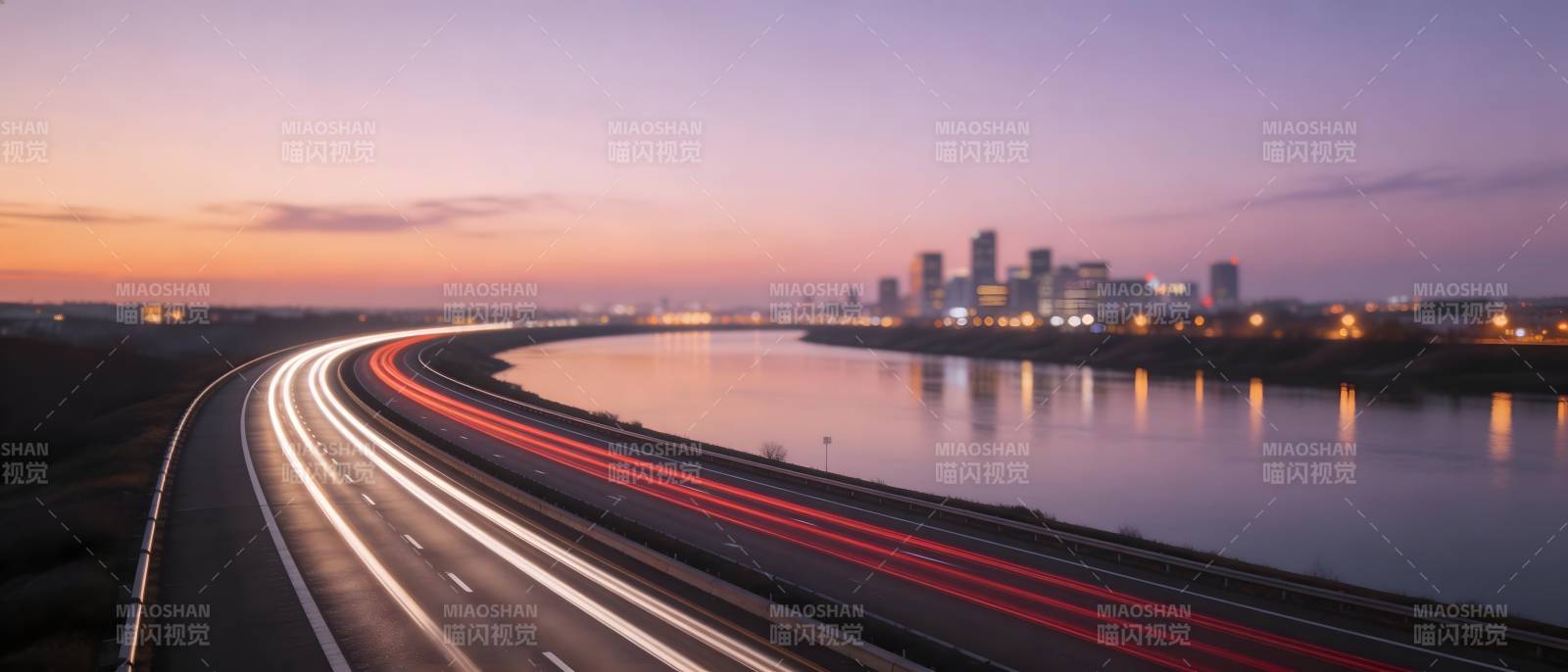 城市夜景公路长河图片