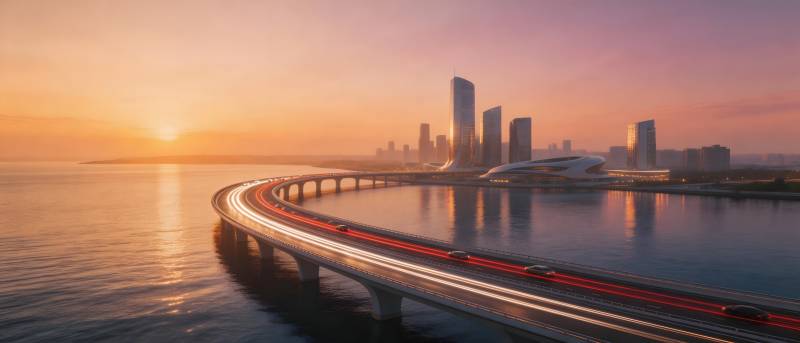 日出城市天际线图片