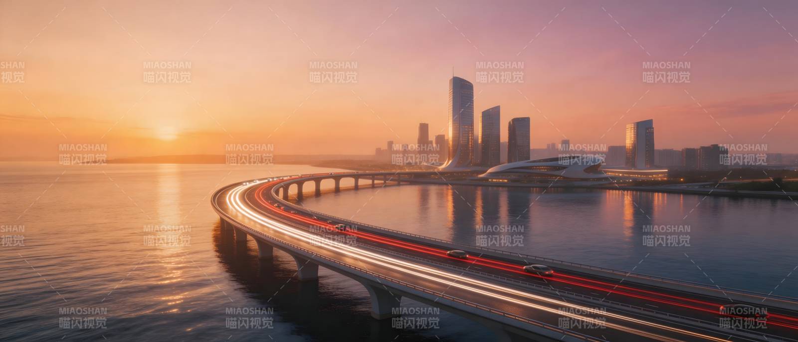 日出城市天际线图片