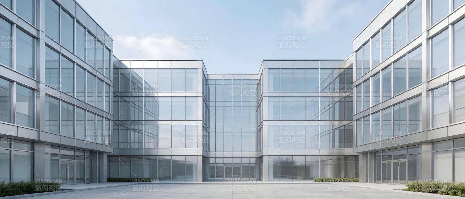 现代玻璃建筑群图片