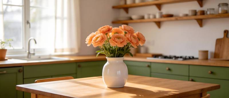 温馨厨房花影图片