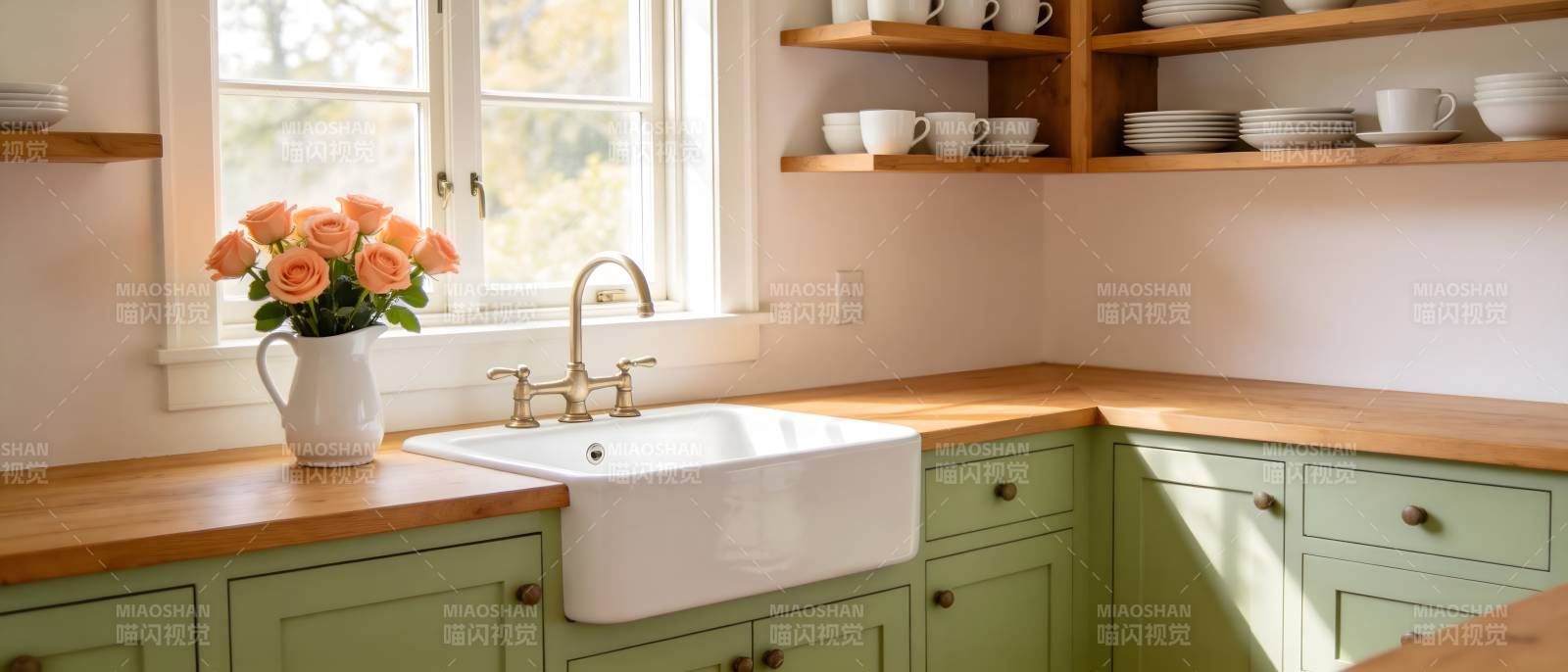 绿意厨房温馨一角图片