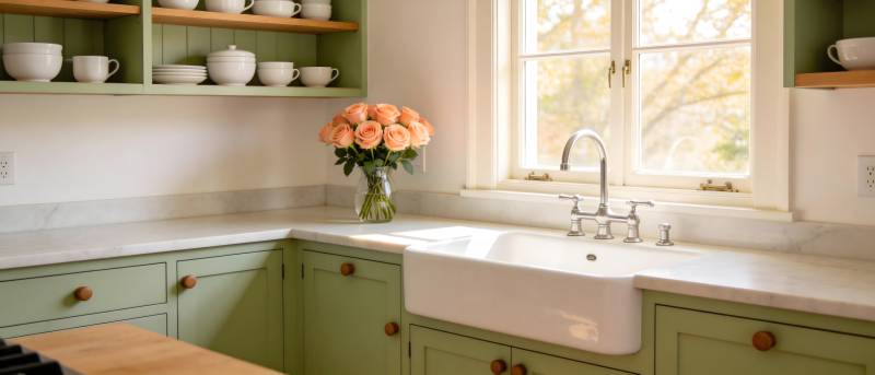 清新厨房一角图片