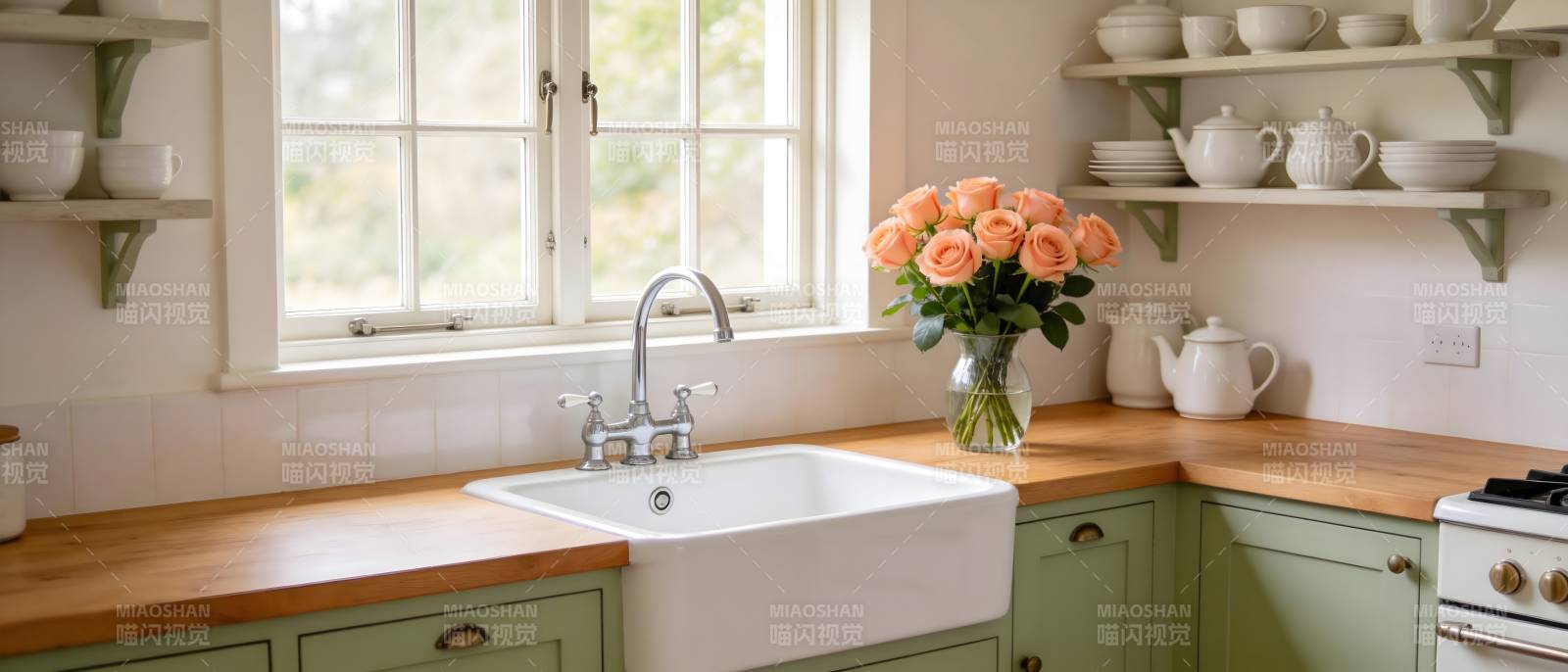 温馨厨房一角图片