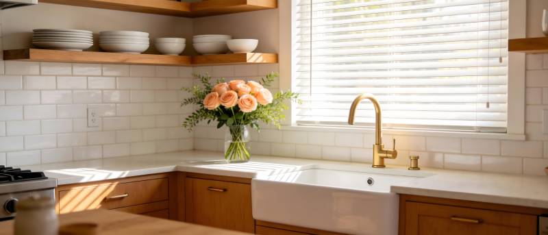 温馨厨房一角图片