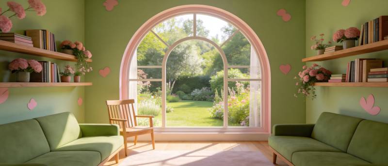 绿意盎然的温馨客厅图片