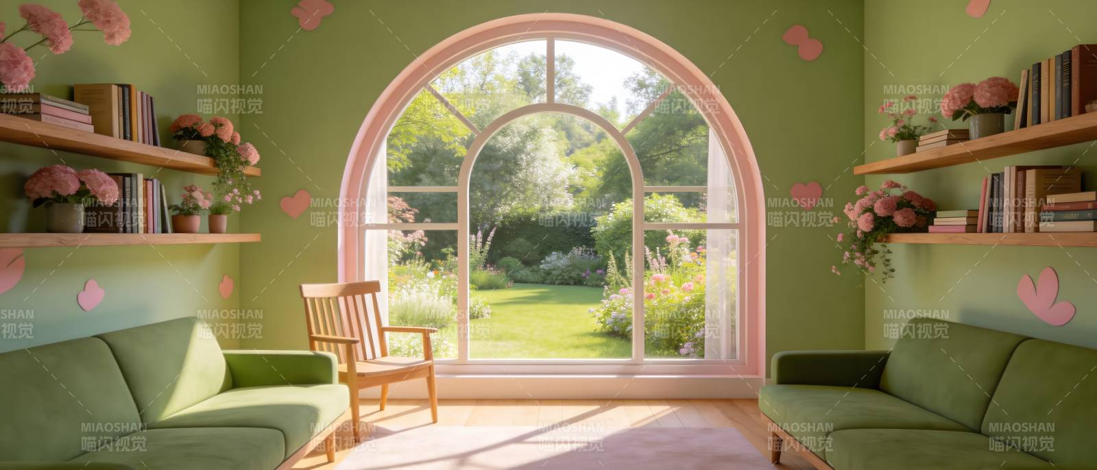 绿意盎然的温馨客厅图片