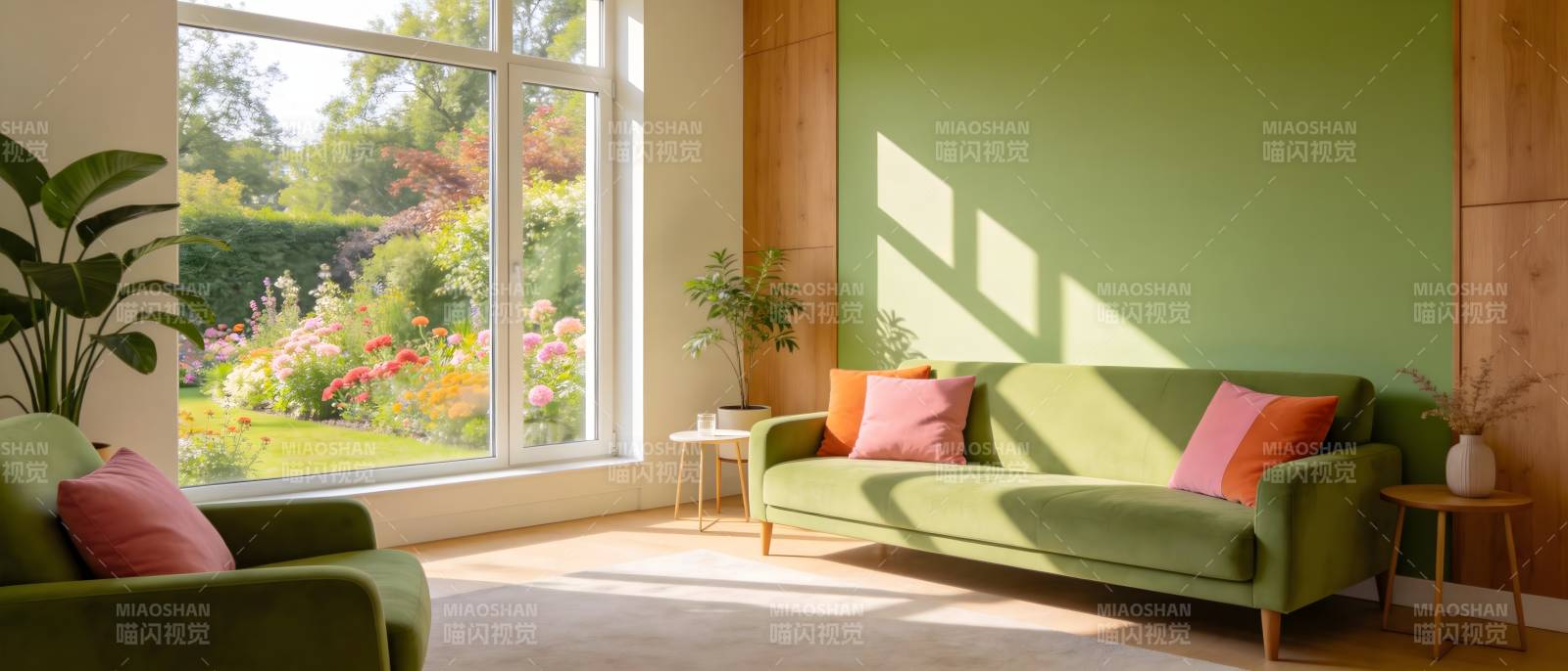 绿意盎然的客厅图片
