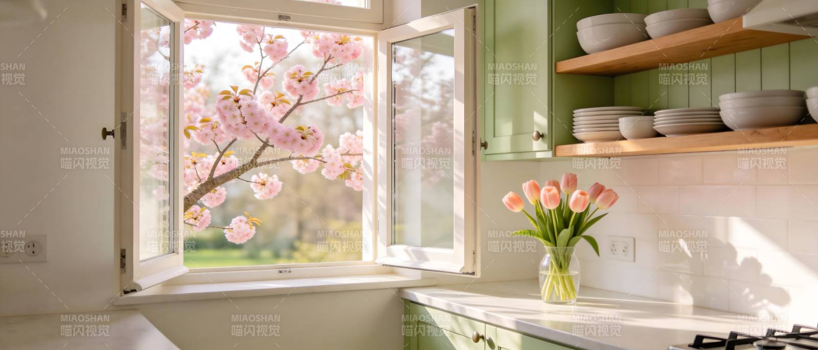 春日厨房美景图片