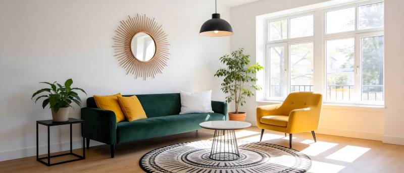 现代客厅温馨布置图片