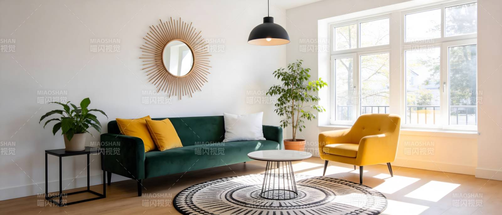 现代客厅温馨布置图片