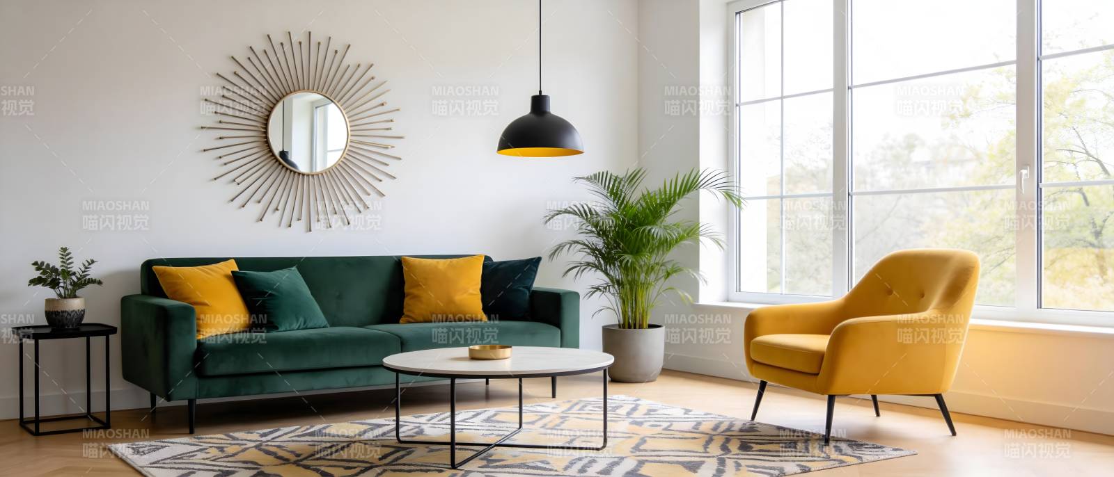 现代客厅温馨布置图片