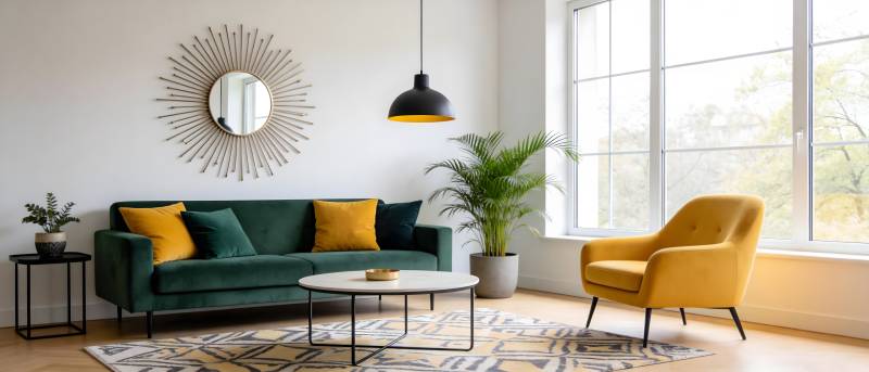 现代客厅温馨布置图片