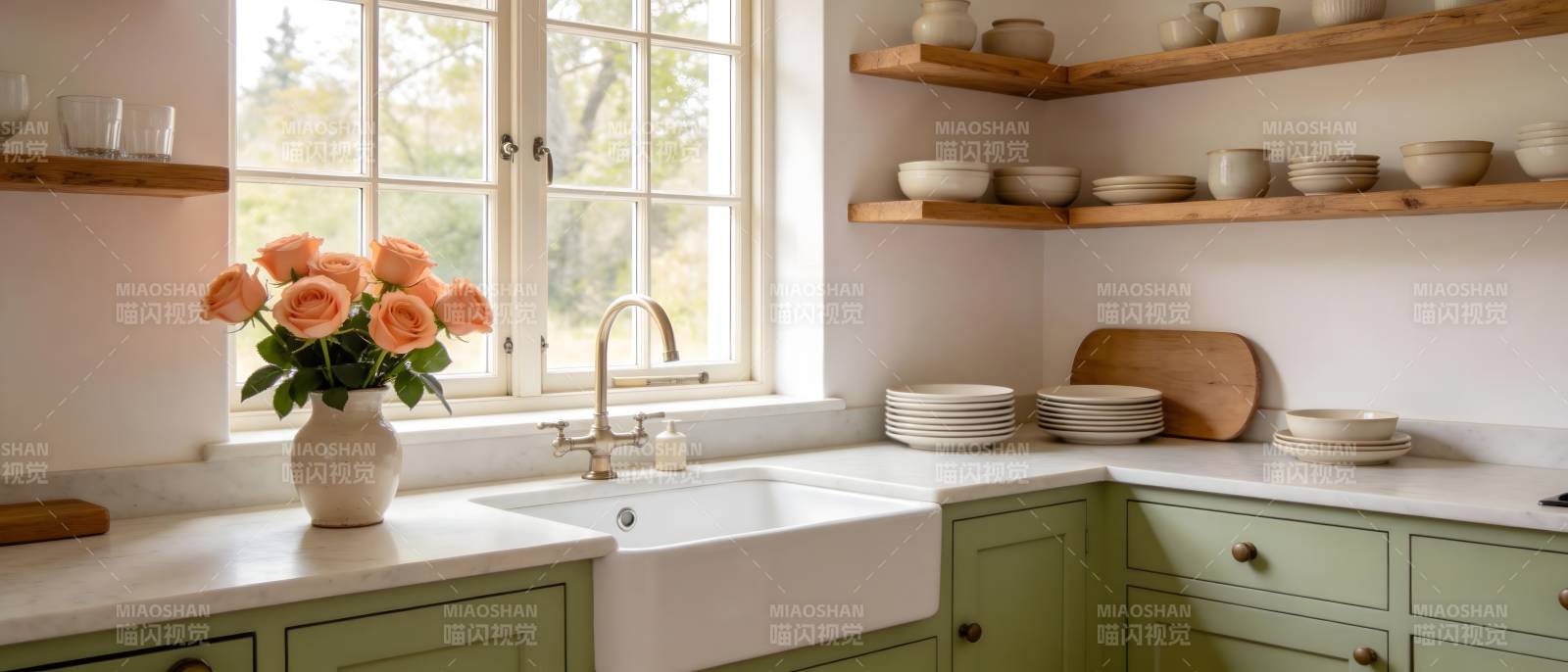 温馨厨房一角图片