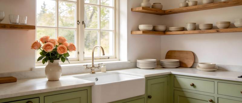 温馨厨房一角图片