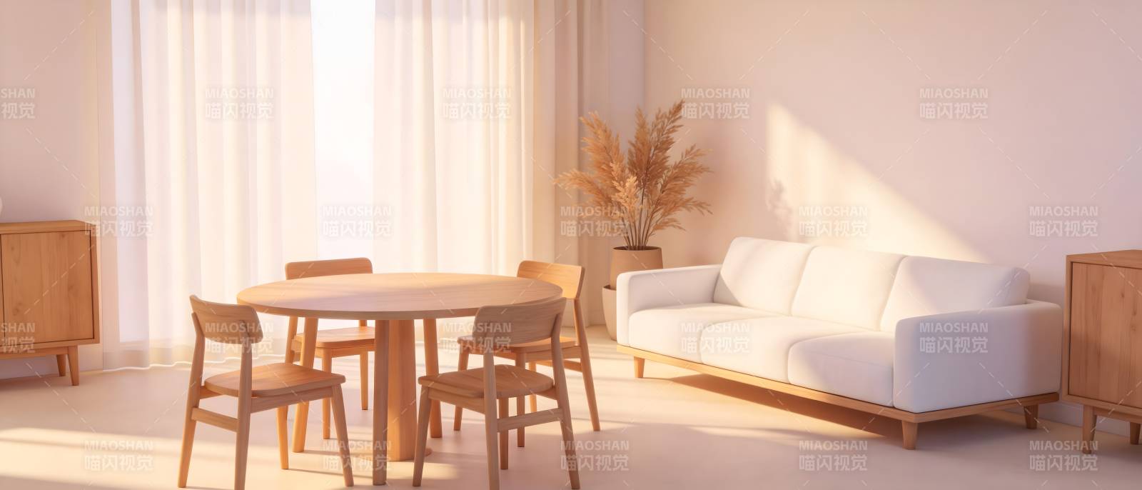 简约温馨客厅一角图片