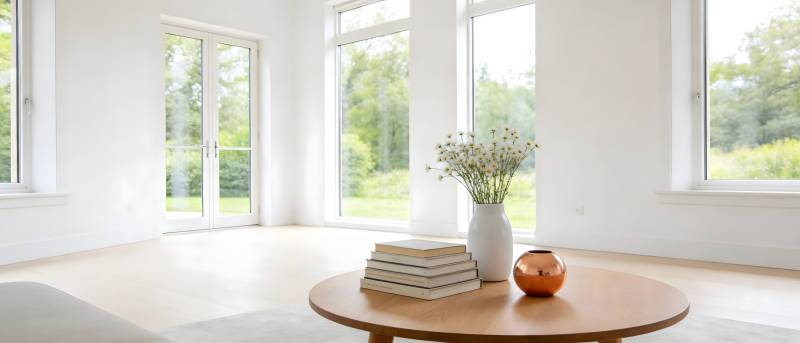 明亮简约客厅一角图片