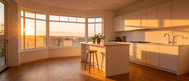 现代厨房晨光美景图片