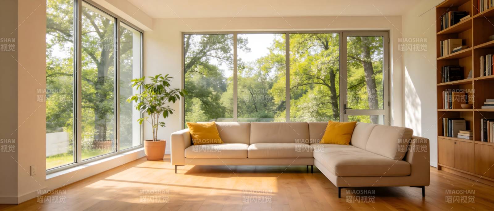 明亮客厅 绿意盎然图片