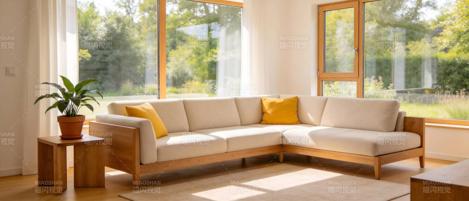 温馨客厅沙发一角图片