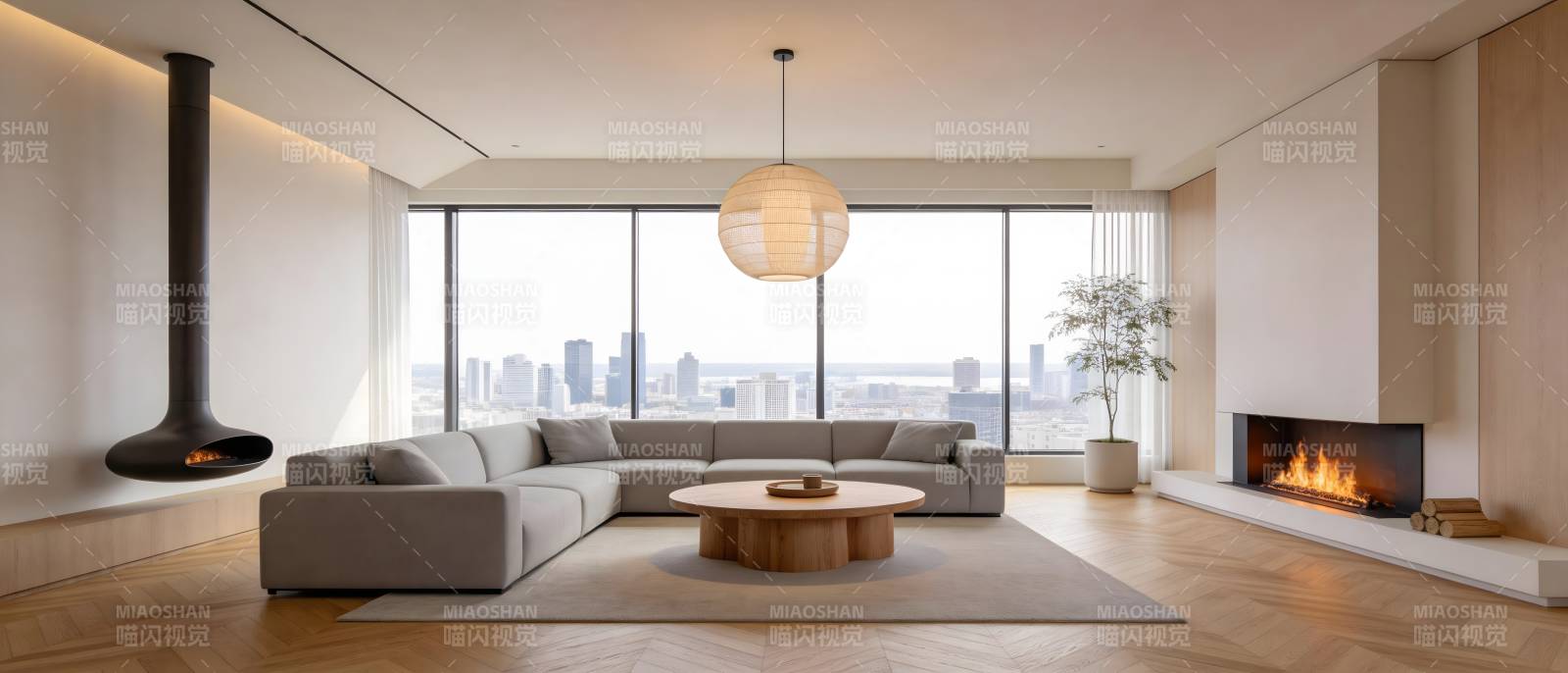 现代客厅全景图片