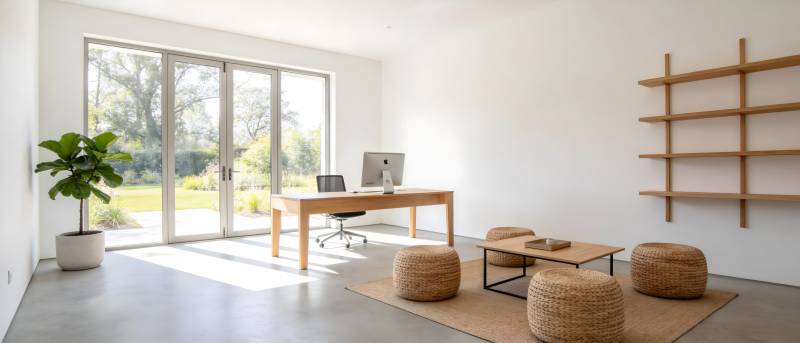 简约现代书房一角图片