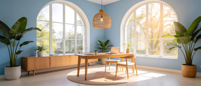 明亮温馨的居家书房图片