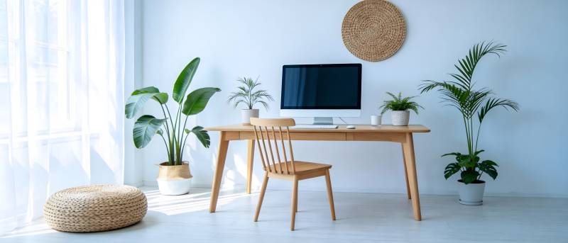 简约书房一角图片