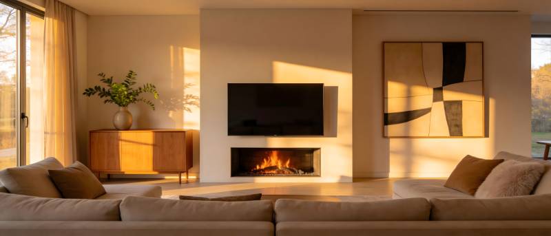 现代客厅温馨氛围图片