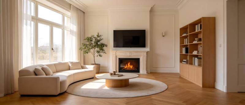 现代客厅温馨布置图片