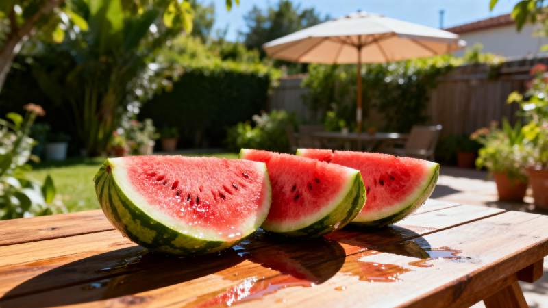 夏日西瓜切片图片