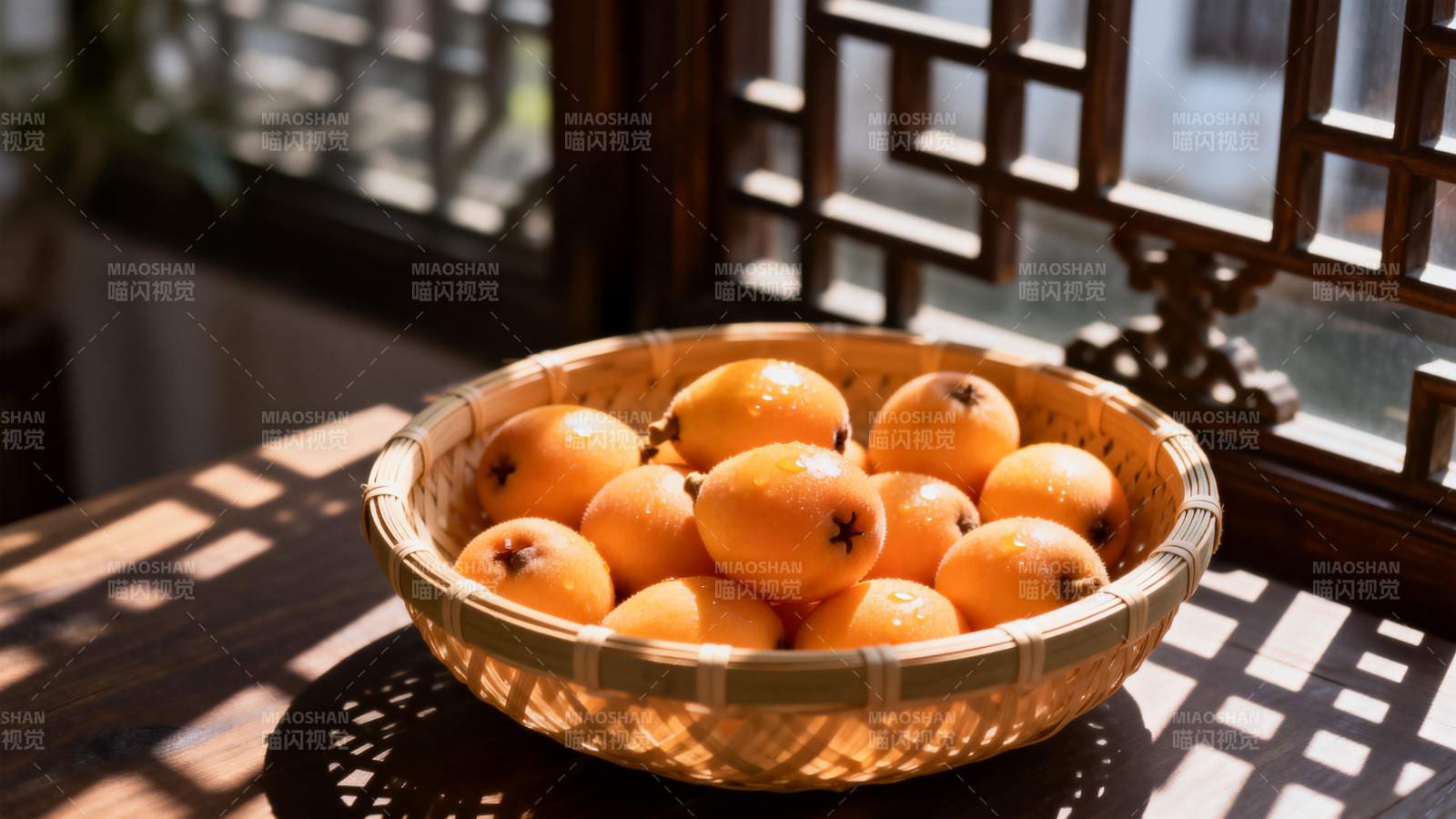 枇杷满篮阳光下图片