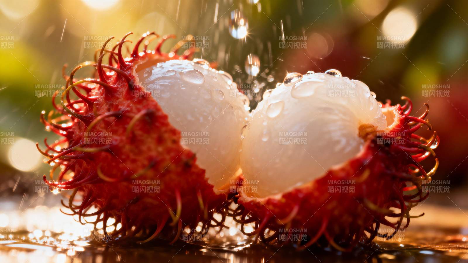 红毛丹果肉晶莹图片