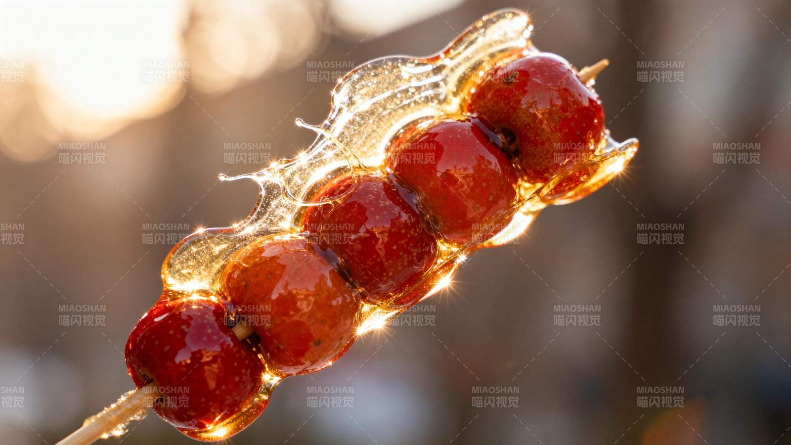 冰糖葫芦特写图片