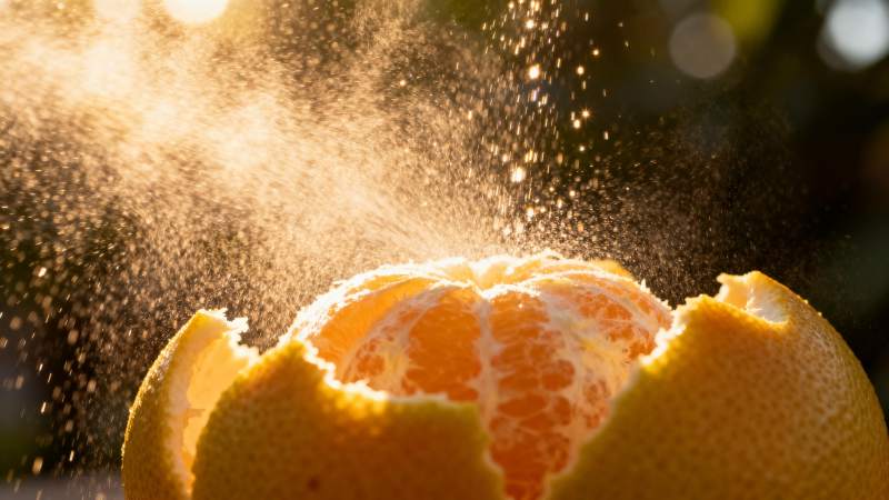 橙子爆汁瞬间图片