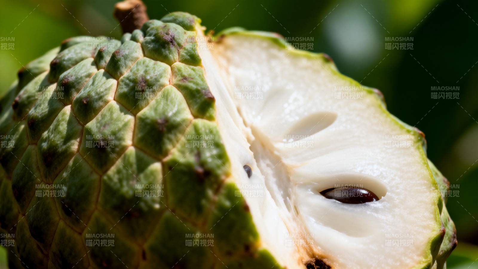 番荔枝切开特写图片