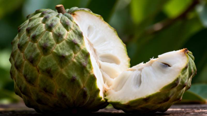 番荔枝切开特写图片