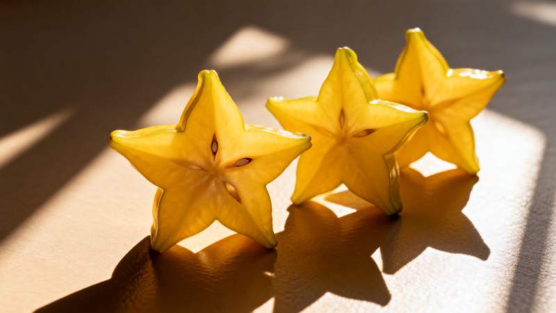 星形果切片光影图片