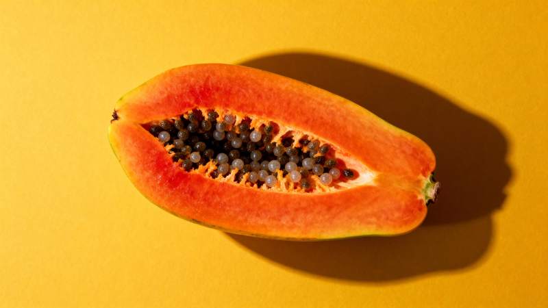 木瓜切面特写图片