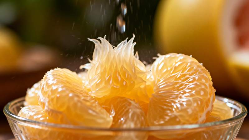 柚子果肉特写图片