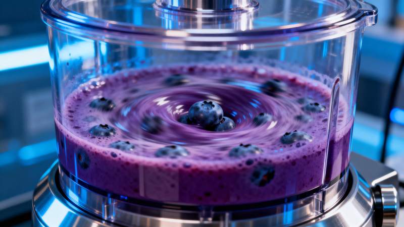 蓝莓果汁搅拌中图片