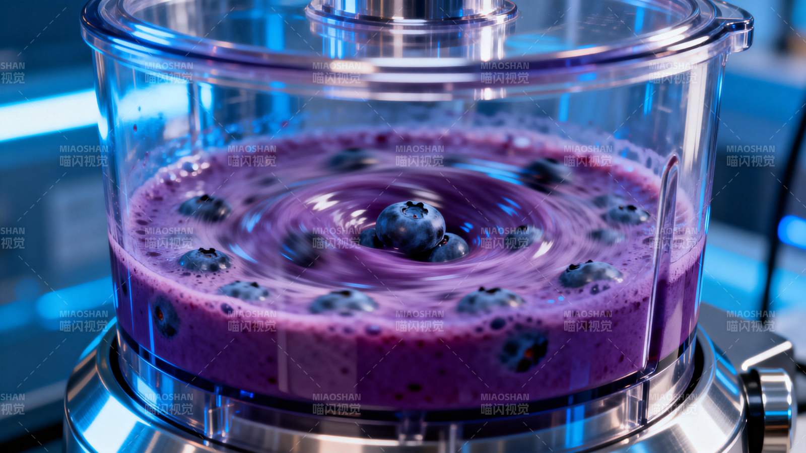 蓝莓果汁搅拌中图片