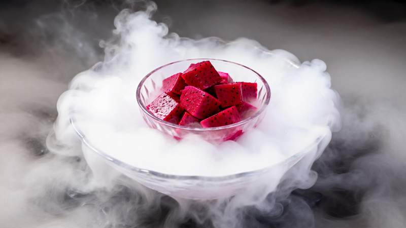 干冰烟雾中的红块图片