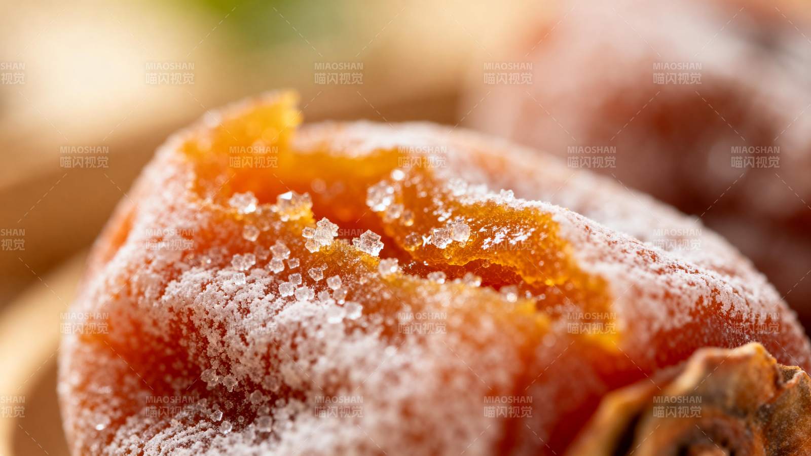 糖霜柿饼特写图片