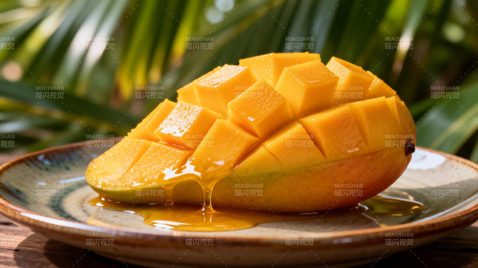 鲜切芒果 汁水四溢图片