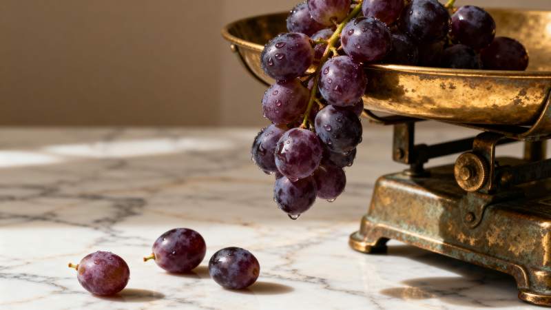 紫葡萄与古秤图片