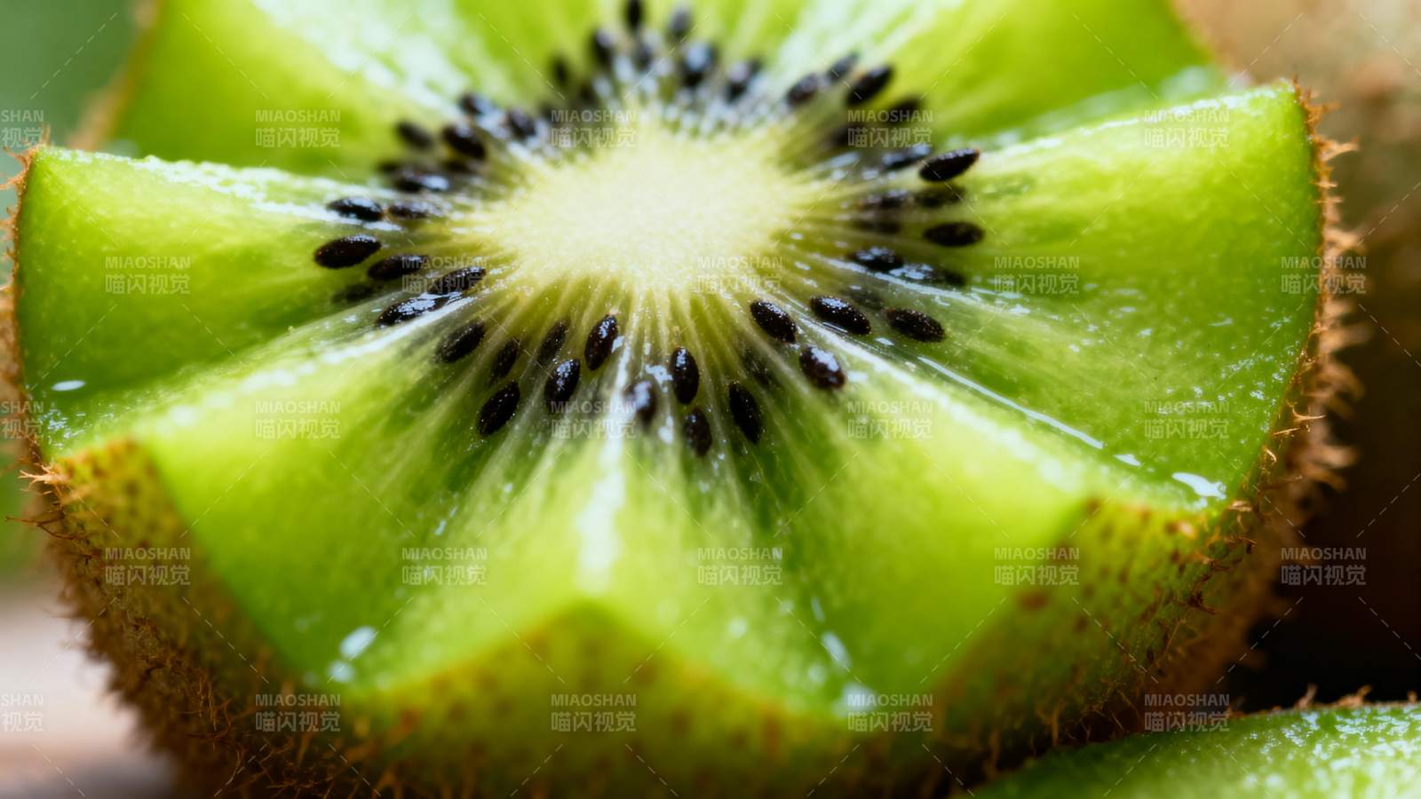 猕猴桃切面特写图片