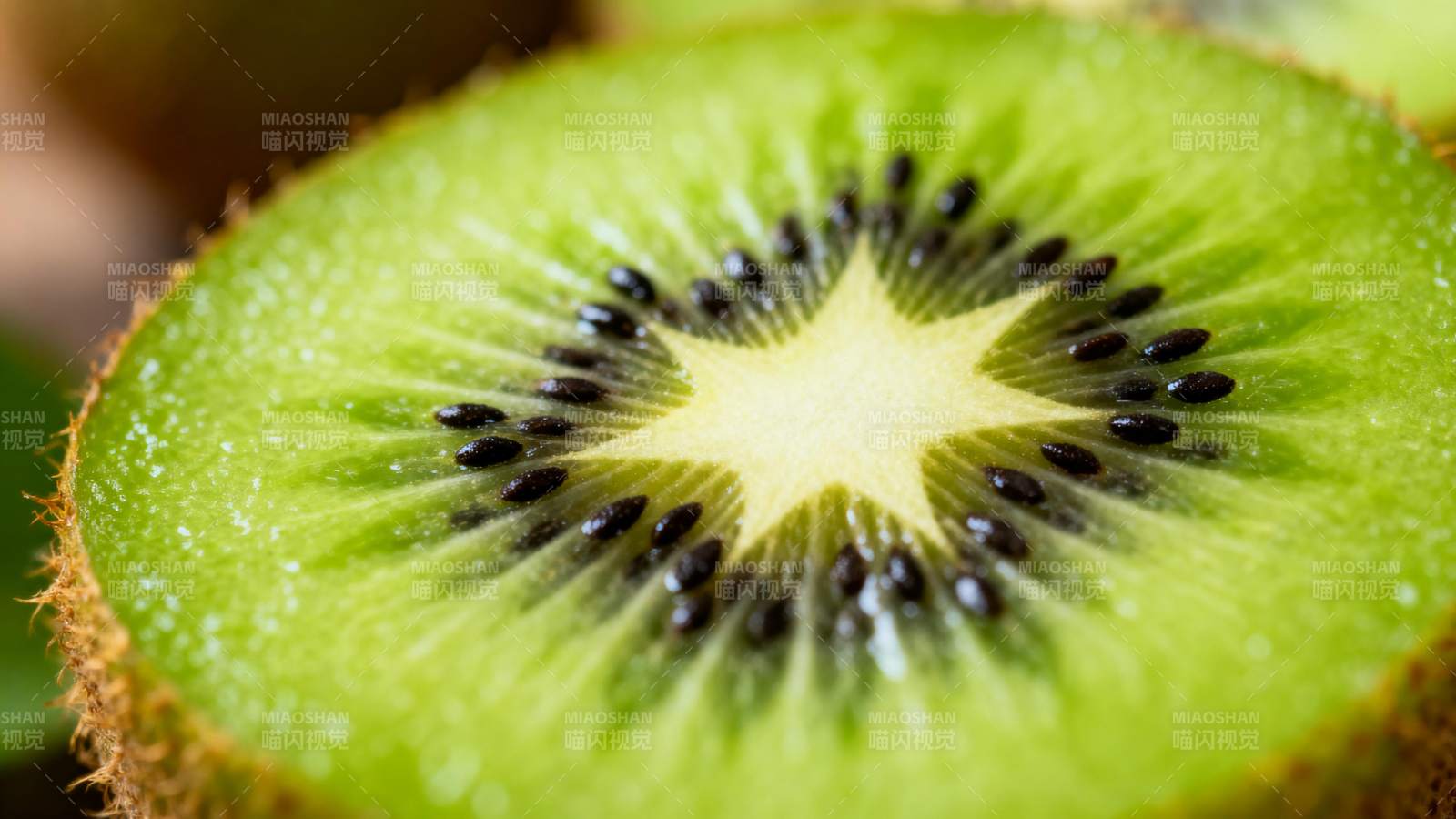 猕猴桃切面特写图片