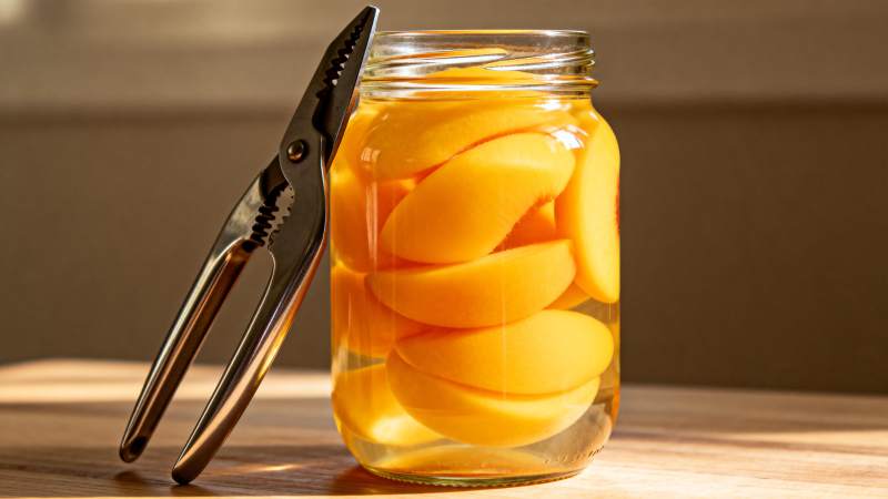 罐装杏子与夹子图片