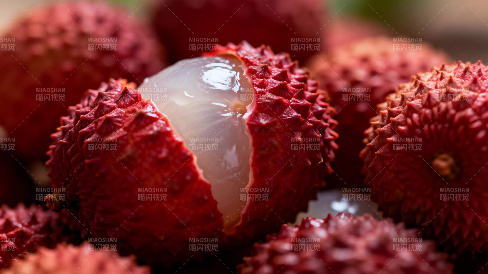 新鲜荔枝特写图片